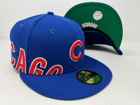 Chicago Cubs Fitted New Era 59FIFTY Sidesplit Hat Cap Green UV