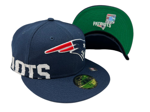 New England Patriots Fitted New Era 59FIFTY Sidesplit Hat Cap Green UV