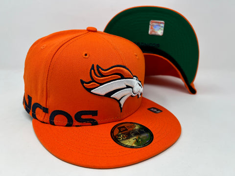 Denver Broncos Fitted New Era 59FIFTY Sidesplit Hat Cap Green UV
