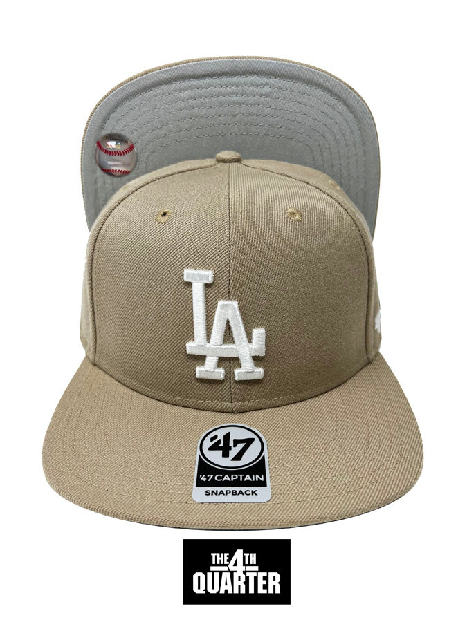 Los Angeles Dodgers Snapback '47 Brand Captain Cap Hat Khaki - THE 4TH QUARTER