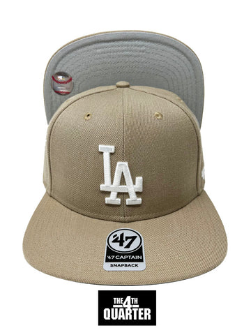 Los Angeles Dodgers Snapback '47 Brand Captain Cap Hat Khaki