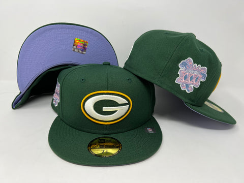 Green Bay Packers Fitted New Era 59FIFTY Pop Sweat Hat Cap Lavender UV