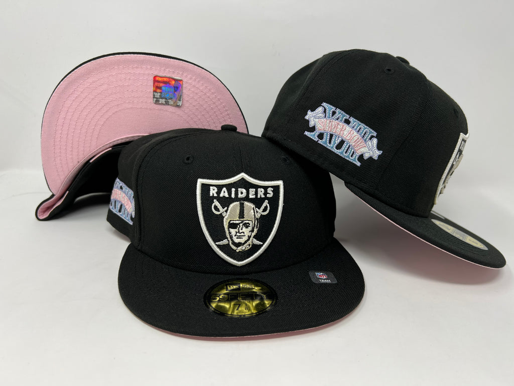 Black and pink raiders hat Clearance