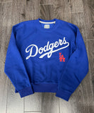 Los Angeles Dodgers Women's Sweatshirt Antigua Victory Crew Neck Pullover Blue