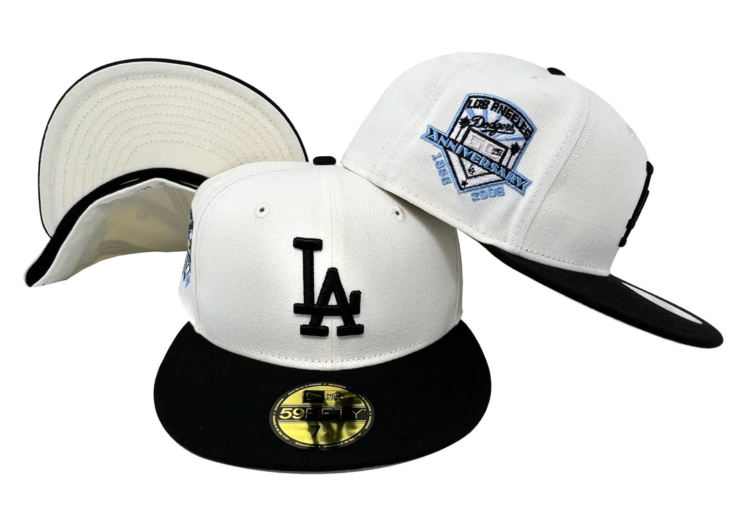 Dodgers Fitted New Era 59Fifty 50th Anniversary Chrome Black Hat Cap Chrome UV - THE 4TH QUARTER