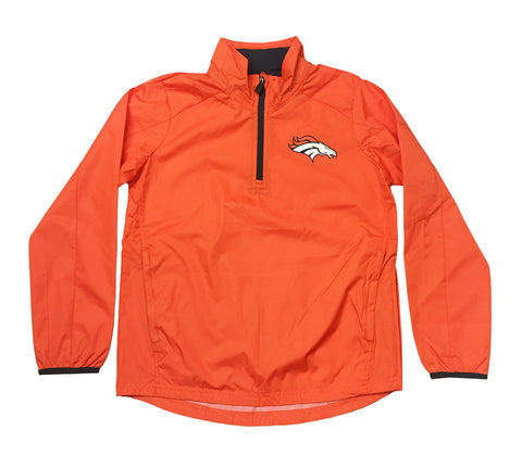 Denver Broncos Youth NFL Quarter Zip Windbreaker Jacket Orange