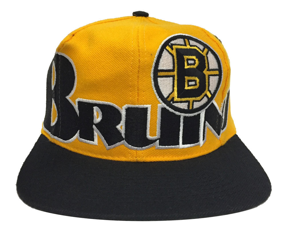 Boston Bruins Snapback Vintage Retro Cap Hat Yellow Black - THE 4TH QUARTER