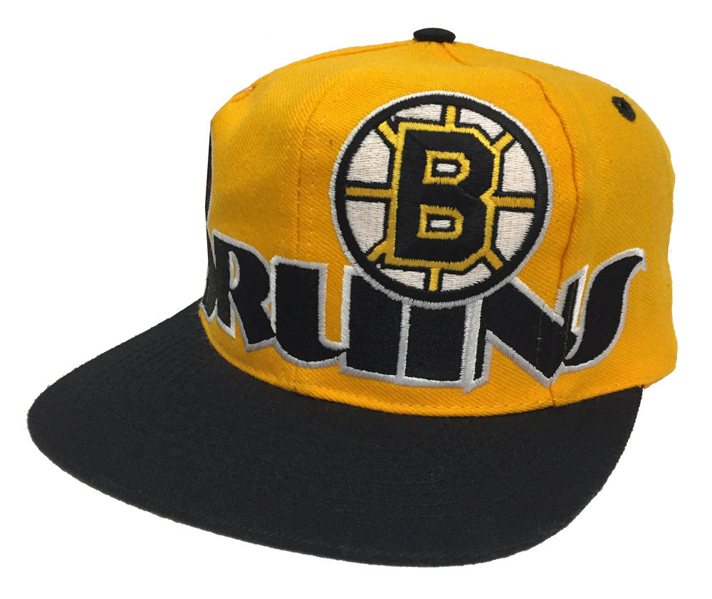 Boston Bruins Snapback Vintage Retro Cap Hat Yellow Black - THE 4TH QUARTER