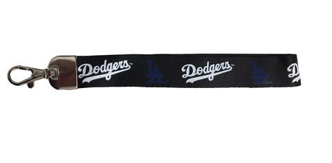 Los Angeles Dodgers Keychain Badge Lanyard Wristlet Black Blue