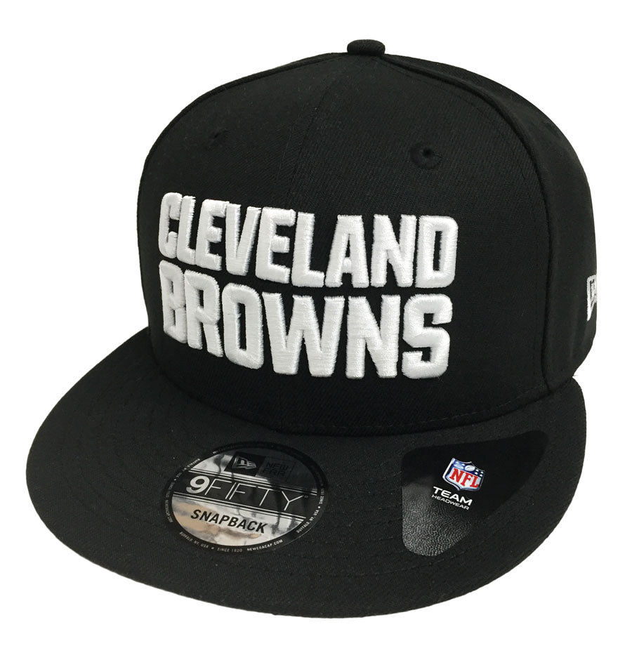 Cleveland Browns Snapback New Era 9FIFTY Bock Black White Hat Cap - THE 4TH QUARTER