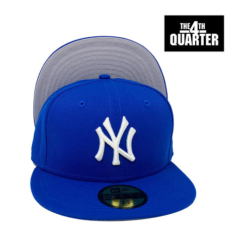 New York Yankees New Era 59Fifty Light Royal Fitted Cap Hat GREY UV