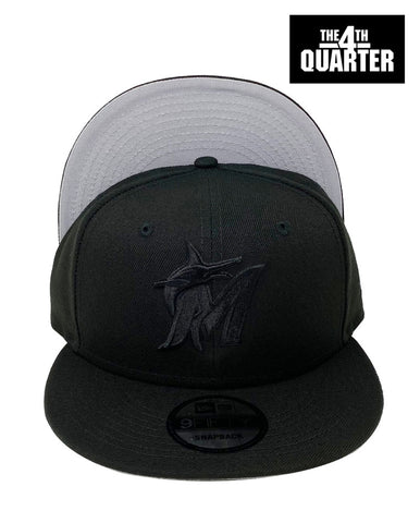 Miami Marlins Snapback New Era 9Fifty Basic Black on Black Cap Hat