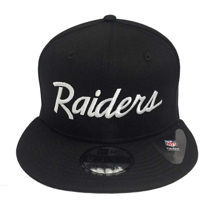 Las Vegas Raiders Snapback New Era 9Fifty Script Black Hat Cap Black