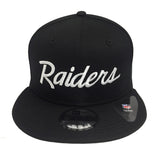 Las Vegas Raiders Snapback New Era 9Fifty Script Black Hat Cap Black