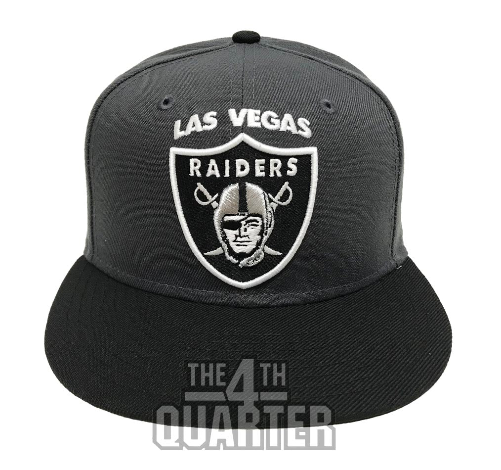 Las Vegas Raiders Fitted New Era 59Fifty NL Logo Charcoal Black Hat Cap - THE 4TH QUARTER