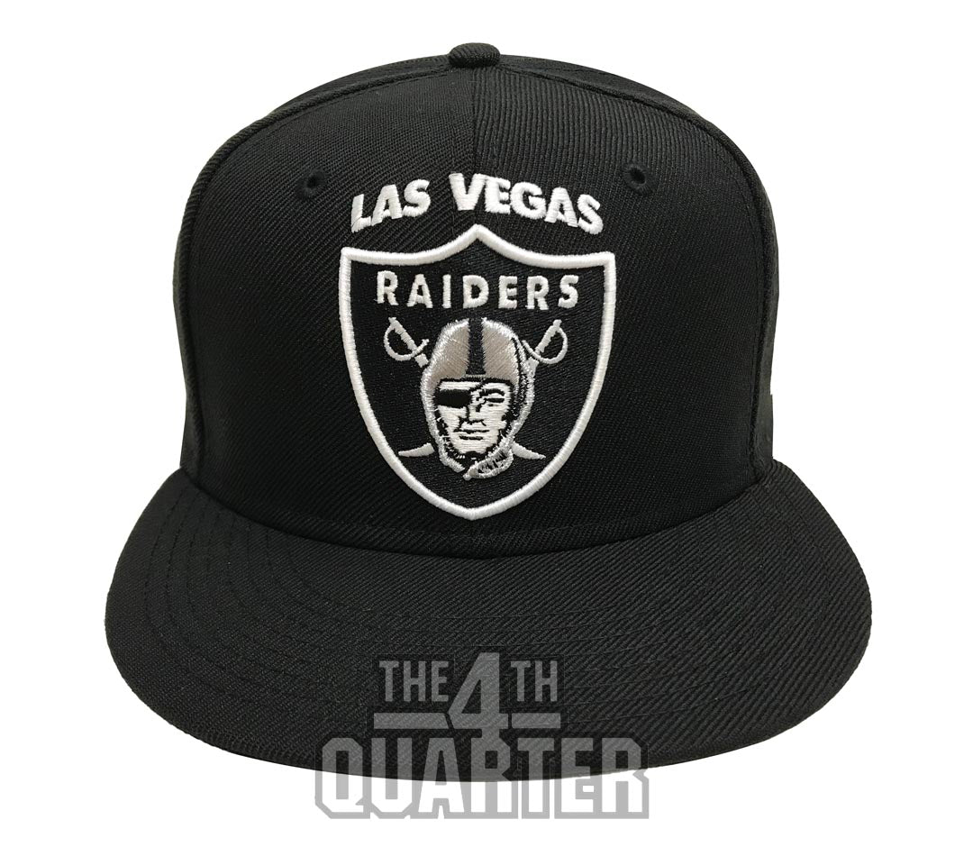 Las Vegas Raiders Fitted New Era 59Fifty NL Logo Black Hat Cap - THE 4TH QUARTER