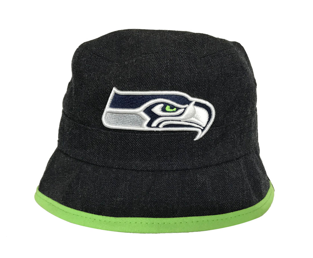 Seattle Seahawks New Era Bucket Stunt Hat Charcoal Grey - THE 4TH QUARTER