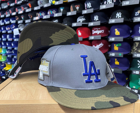 Los Angeles Dodgers Pro Standard Snapback 2020 Champions Grey Cap Hat Camo Bill/UV