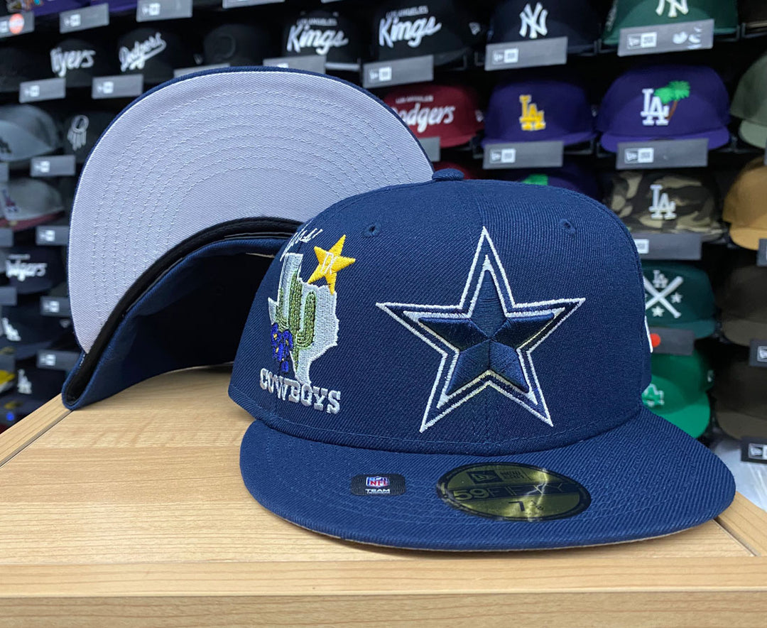 Dallas Cowboys Fitted New Era 59Fifty City Cluster Cap Hat Navy - THE 4TH QUARTER