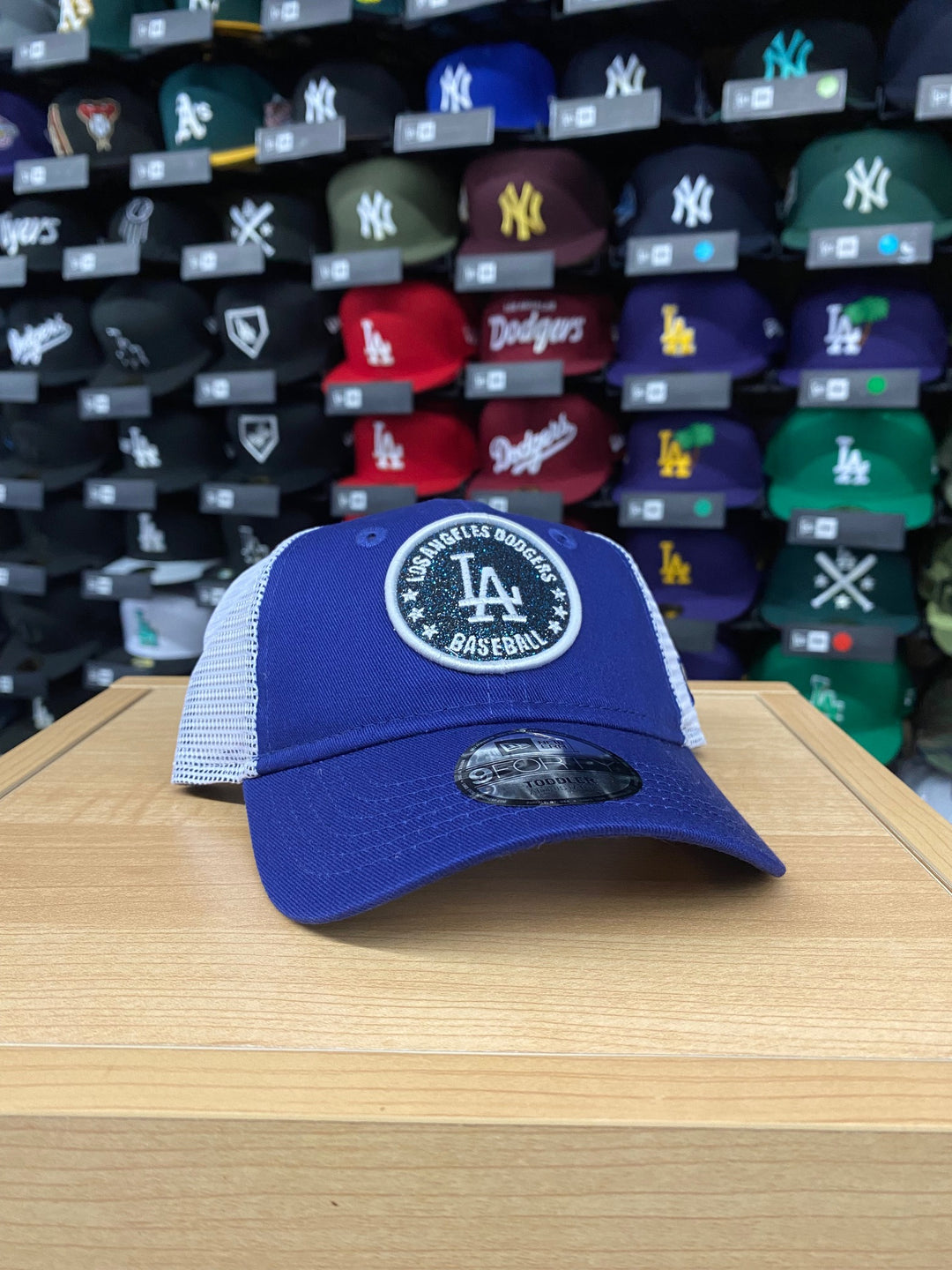 Los Angeles Dodgers Youth Kids Snapback New Era 9Forty Glitter Circle Cap Blue Cap Hat - THE 4TH QUARTER