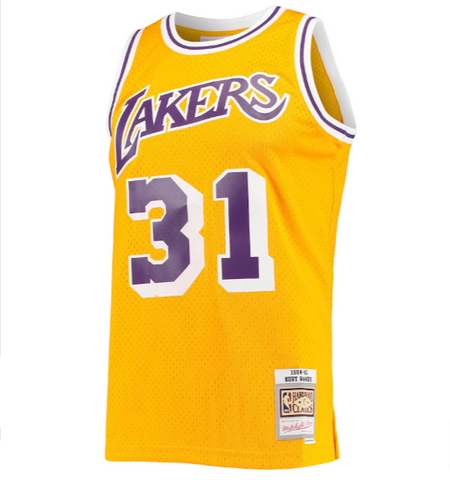Los Angeles Lakers Mens Jersey Mitchell & Ness #31 Kurt Rambis Swingman Yellow