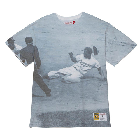 Brooklyn Dodgers Mens T-Shirt Mitchell & Ness Jackie Robinson Highlight Sublimated Player Tee