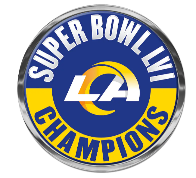 Los Angeles Rams Super Bowl LVI Champions Metal Domed Auto Emblem - THE 4TH QUARTER
