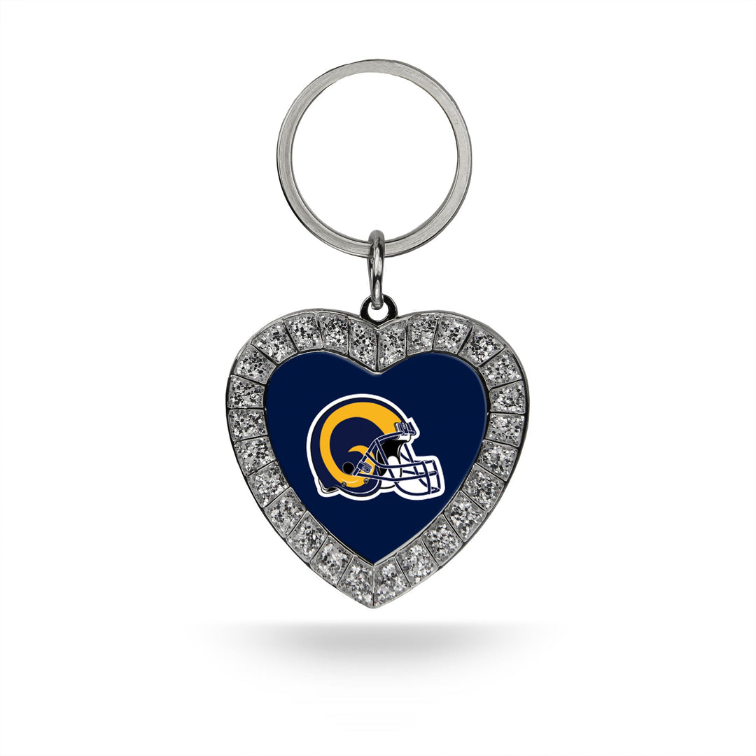Los Angeles Rams Rhinestone Heart Key Chain Helmet - THE 4TH QUARTER