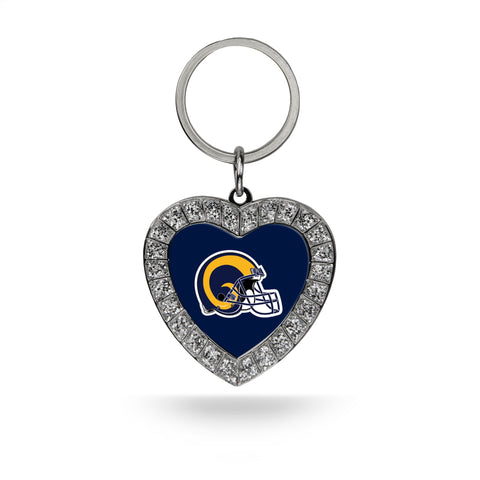 Los Angeles Rams Rhinestone Heart Key Chain Helmet