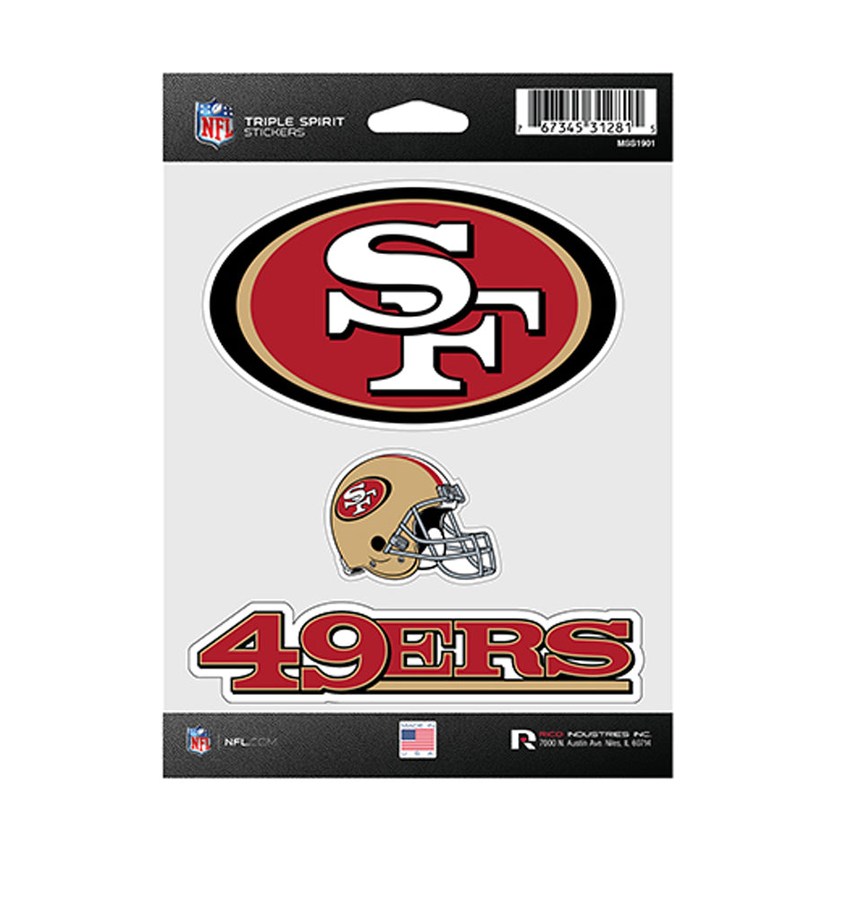 San Francisco 49ers Sticker Triple Spirit Pack - THE 4TH QUARTER