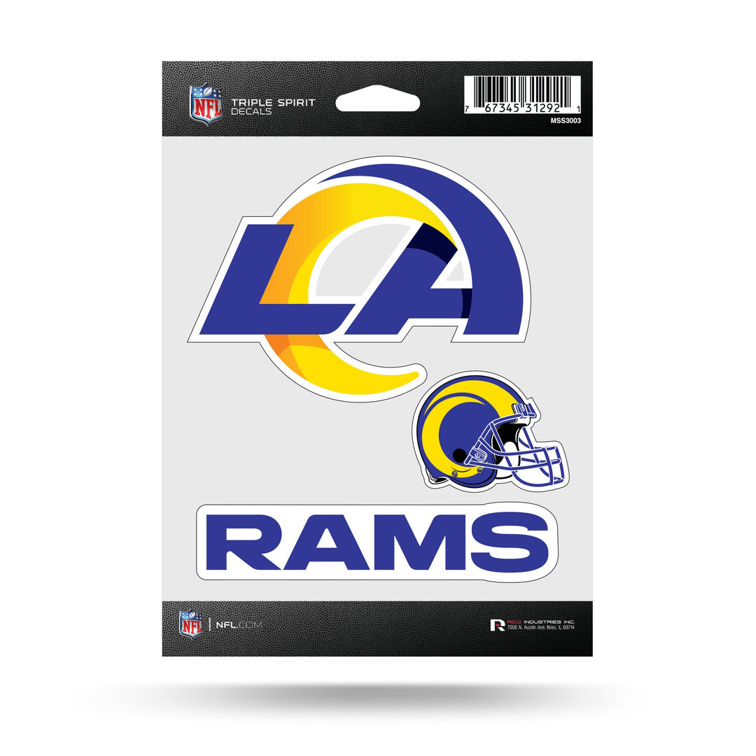 Los Angeles Rams Sticker Triple Spirit Pack New Logo - THE 4TH QUARTER