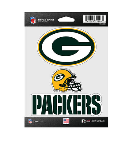 Green Bay Packers Sticker Triple Spirit Pack - THE 4TH QUARTER