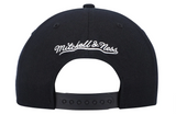 Brooklyn Nets Snapback Mitchell & Ness Silver Script Cap Hat All Black Patch
