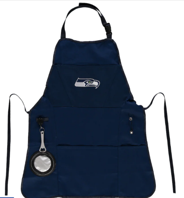 Seattle Seahawks Navy Four-Pocket Apron - THE 4TH QUARTER