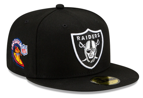 New Era Men's Black Las Vegas Raiders Logo Omaha 59FIFTY Fitted Hat