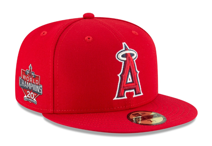 Anaheim Angels Fitted New Era 59Fifty 2002 World Champions 20th Anniversary Authentic Collection Cap Hat - THE 4TH QUARTER