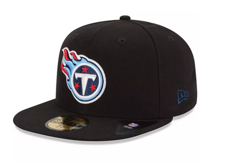 Tennessee Titans Fitted New Era 59FIFTY Logo Black Cap Hat