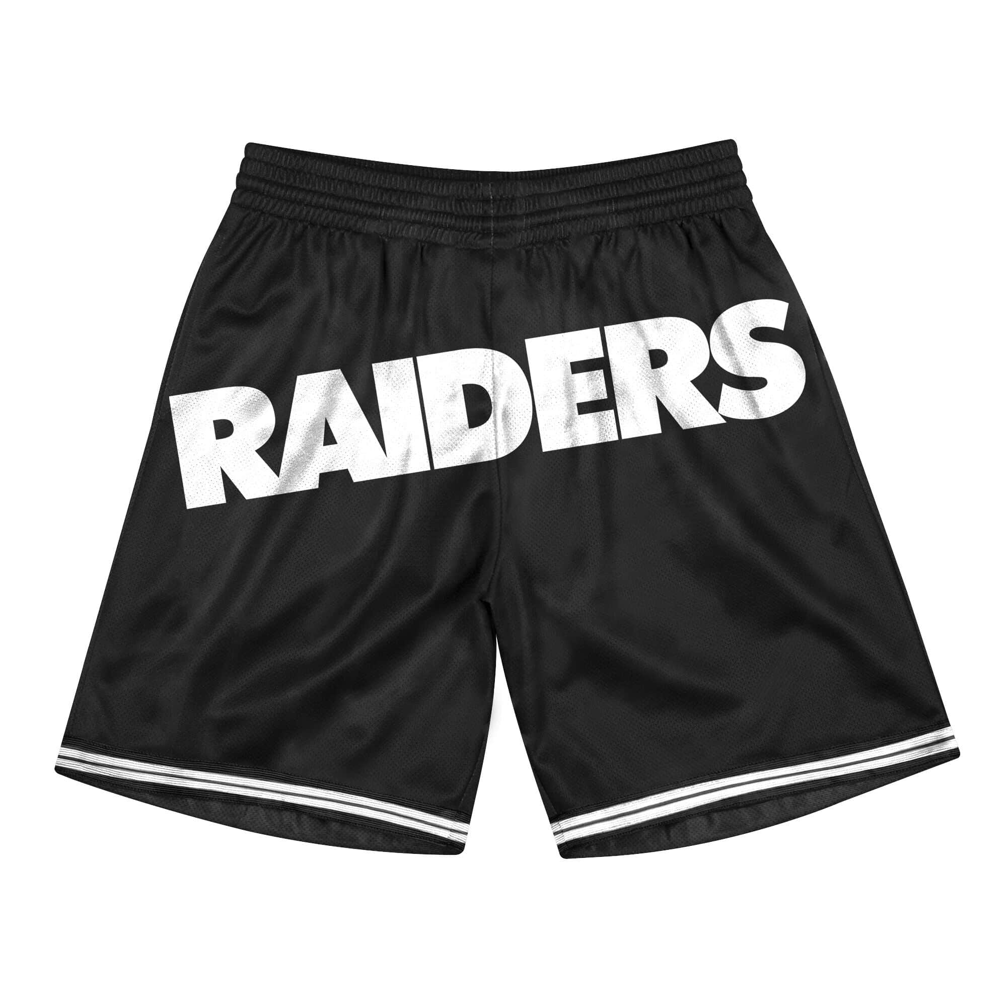 Oakland Raiders Mens Mitchell & Ness Big Face 3.0 Shorts Black
