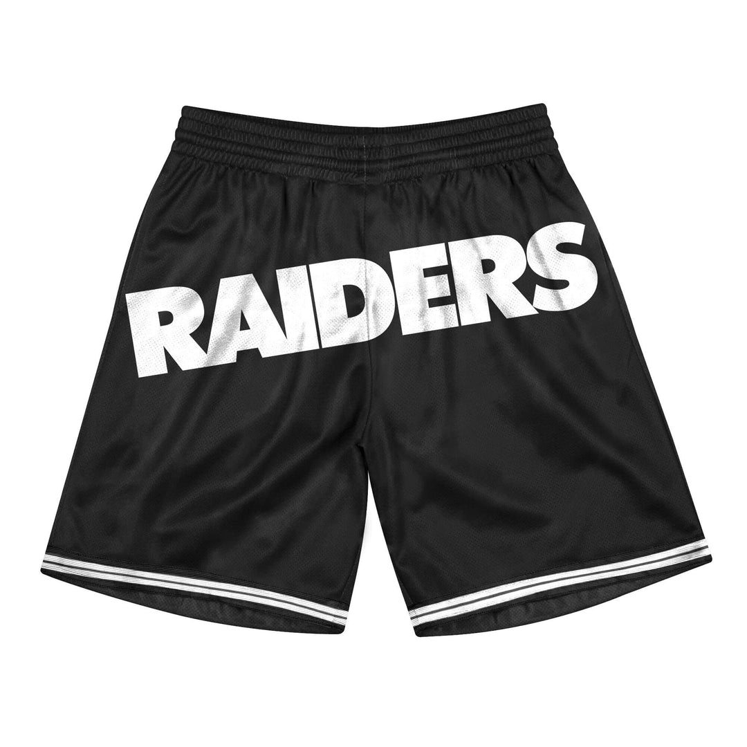 Oakland Raiders Mens Mitchell & Ness Big Face 3.0 Shorts Black - THE 4TH QUARTER