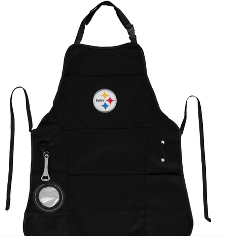 Pittsburgh Steelers Black Four-Pocket Apron