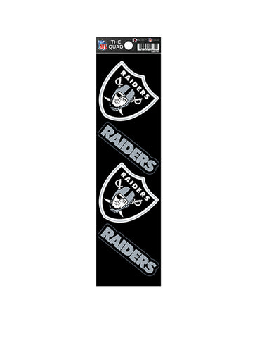 Oakland Raiders The Quad 4-Pack Decal Sticker 4pc - THE 4TH QUARTER