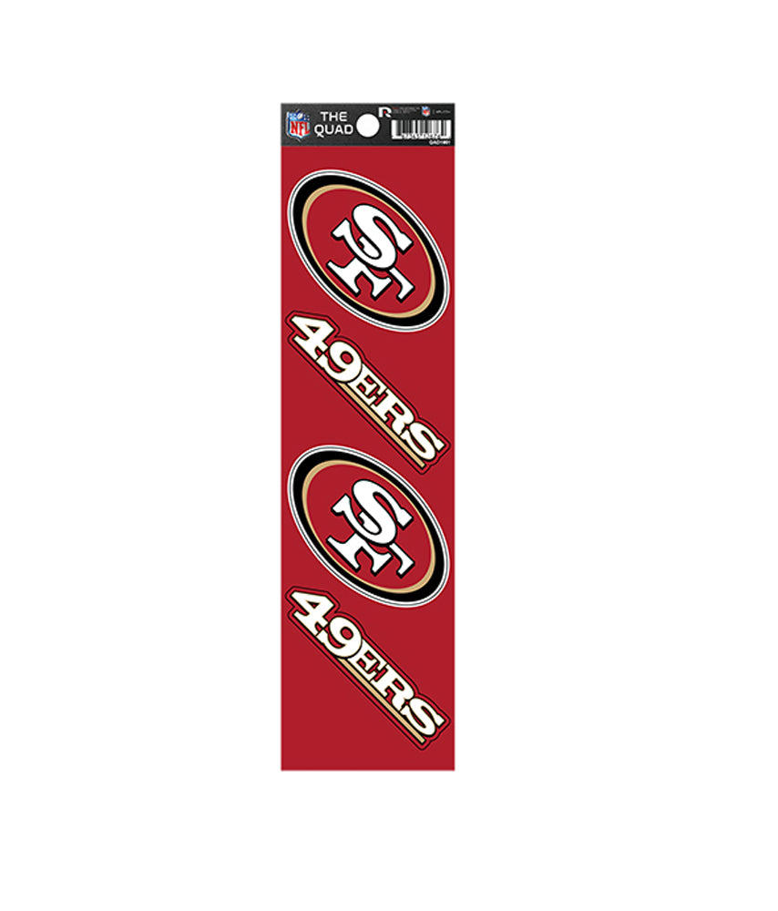 San Francisco 49ers The Quad 4-Pack Decal - THE 4TH QUARTER