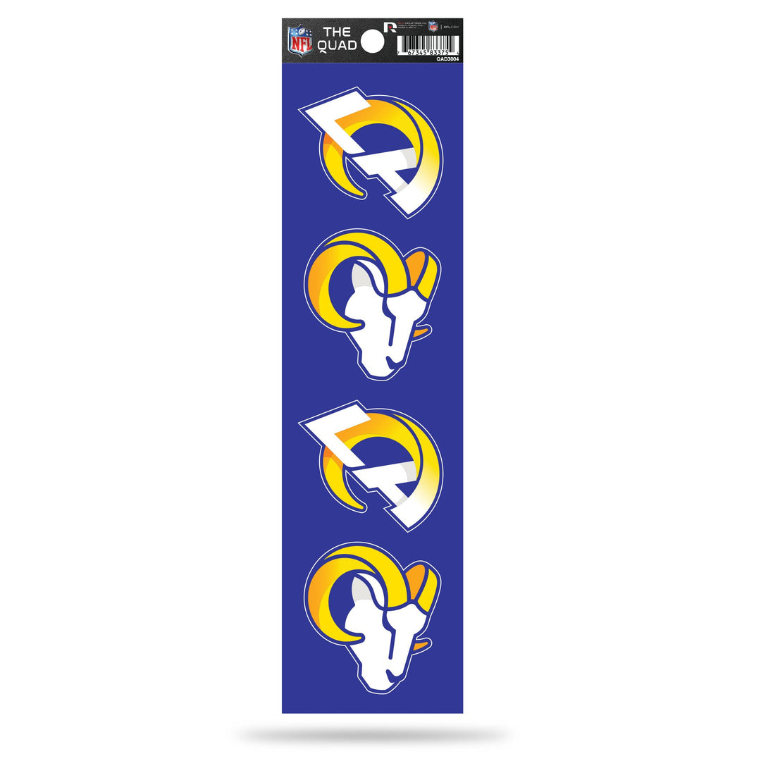 Los Angeles Rams The Quad New Logo 4-Pack Decal - THE 4TH QUARTER