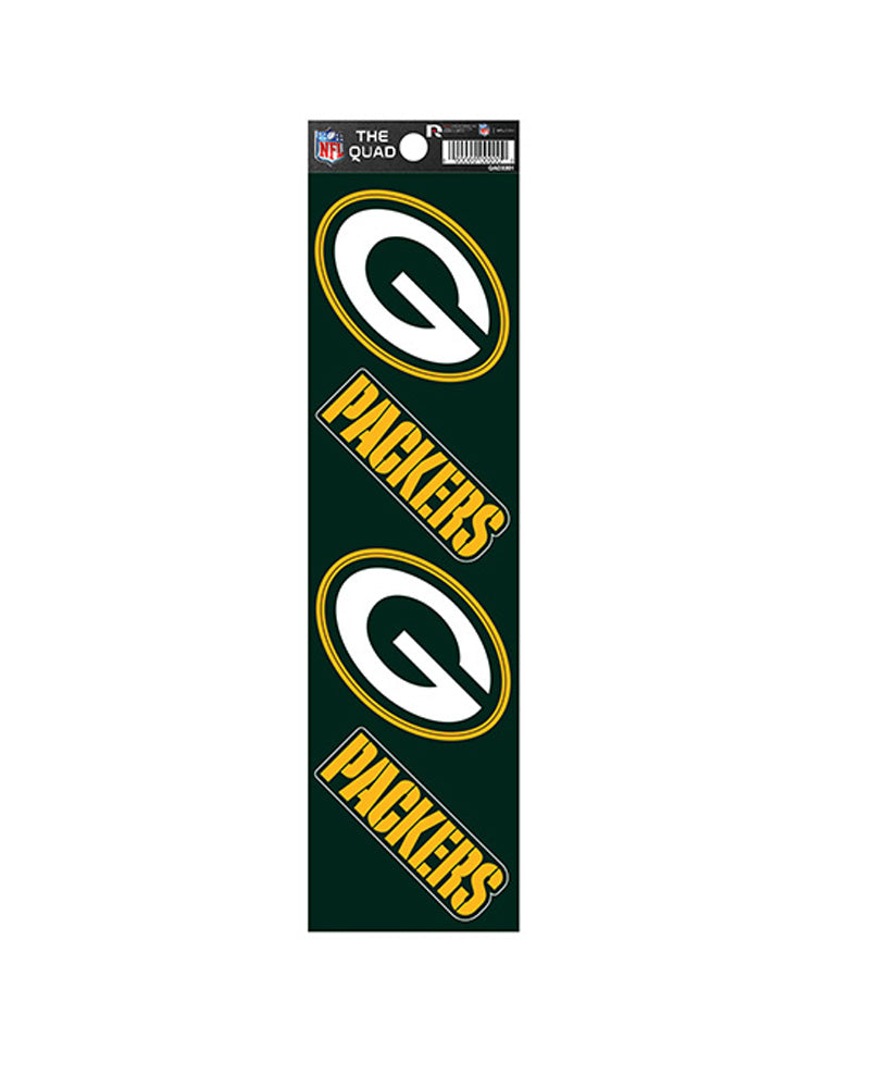 Green Bay Packers The Quad 4-Pack Decal - THE 4TH QUARTER