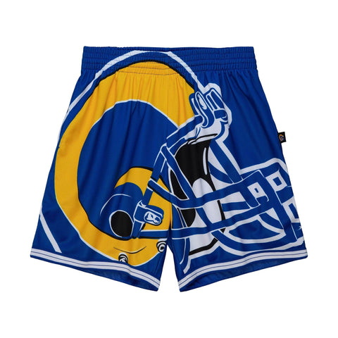 Los Angeles Rams Mens Mitchell & Ness Big Face Helmet Shorts Blue