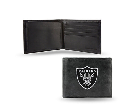Raiders Mens Embroidered Genuine Leather Billfold Wallet - THE 4TH QUARTER