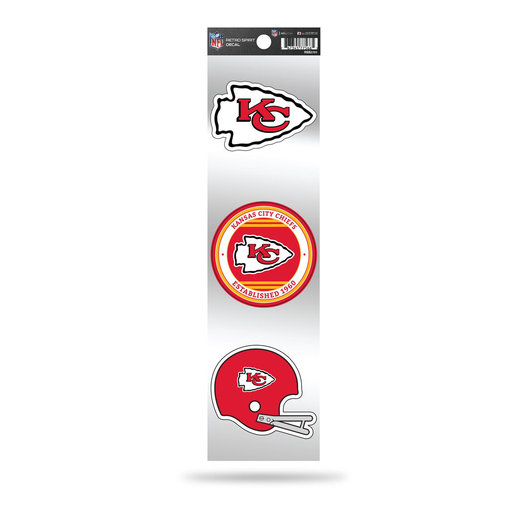 Kansas City Chiefs Retro Triple Spirit Decal 3 Pack Stickers - THE 4TH QUARTER