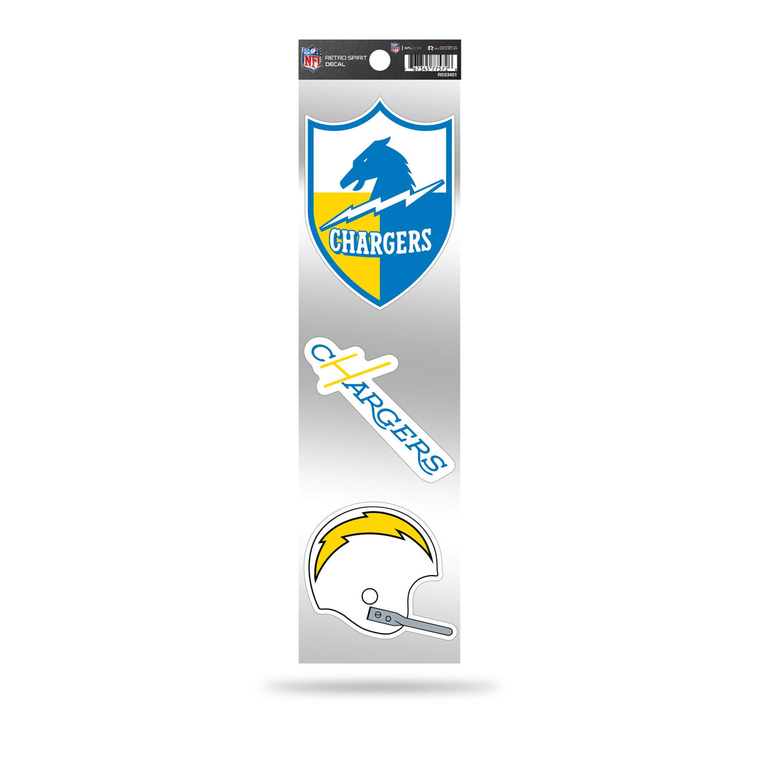 Los Angeles Chargers Retro Triple Spirit Decal 3 Pack Stickers - THE 4TH QUARTER