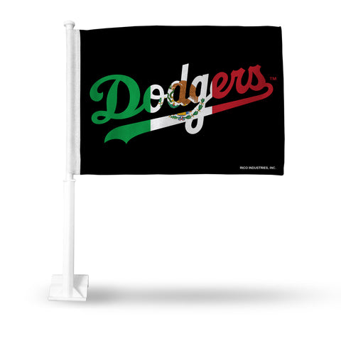 Los Angeles Dodgers Auto Bar Home Tailgating Truck Car Flag Black Mexico Wordmark