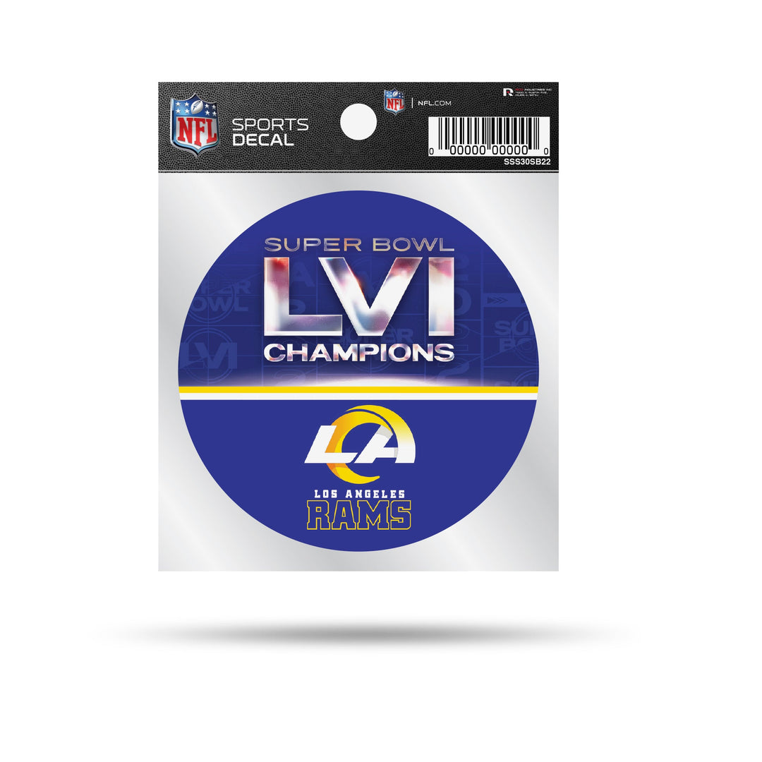 Los Angeles Rams Super Bowl LVI Champions Small Style Decal (4X4) - THE 4TH QUARTER